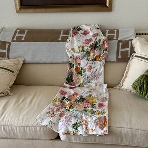 Petal & Pup White Floral Halter Midi Dress